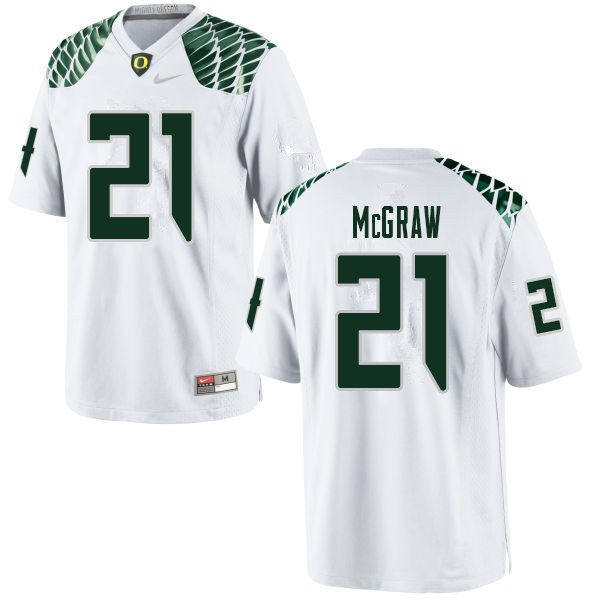 Men #21 Mattrell McGraw Oregn Ducks College Football Jerseys Sale-White